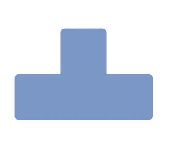 MARQUAGE AU SOL ADHESIF FORME T 150 X 100