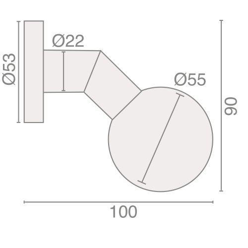 HERACLES B-INOX-BP03 bouton de porte inox boule deportée diamètre 55 mm JADE