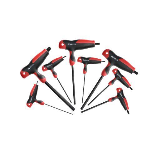 Jeu de 8 clés mâles 6 pans tête emmanchées en 'T' - HANGER - 250190