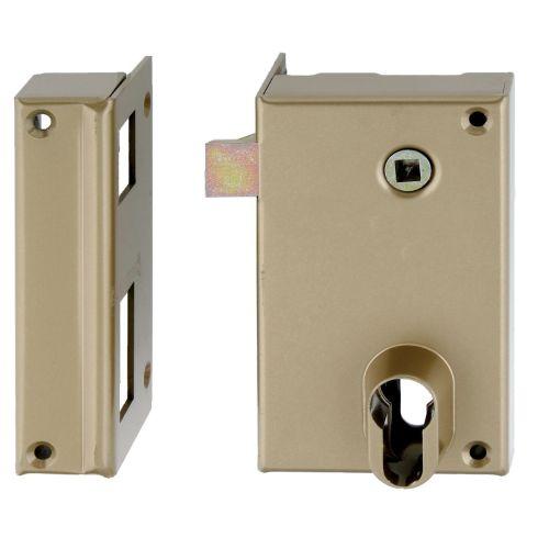 HERACLES MX-8817-02 serrure profil européen verticale à fouillot 75 x 130 mm or