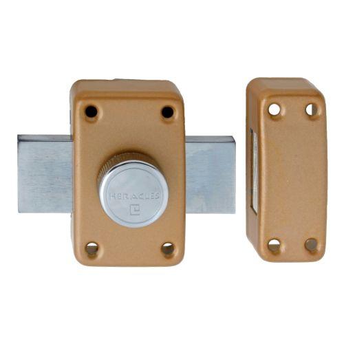 HERACLES 10020602HE verrou à bouton cylindre de 60 mm s'entrouvant GHB CITY