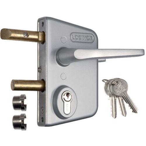 Serrure de portail battant ancien modèle Coloris Argent - LOCINOX