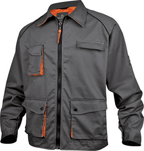 VESTE 6 POCHES-GRIS/ORANGE