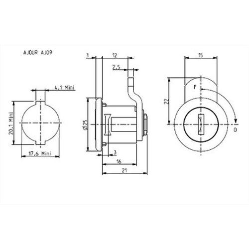 Batteuse courte - came pour boîtes aux lettres collectives - RENZ 0624007001