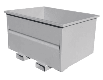 BENNE POUR CHARIOT A TETE ROTATIVE AVEC FOURREAUX SOUS CUVE