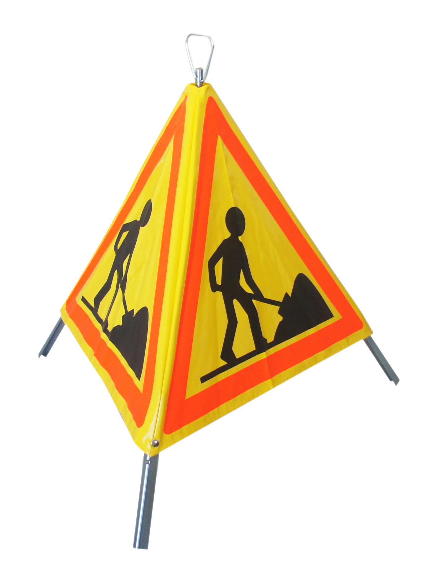 TRIPODE DE SIGNALISATION PLIABLE TRAVAUX JAUNE
