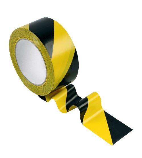 RUBAN ADHESIF DE MARQUAGE AU SOL JAUNE/NOIR