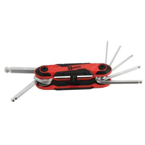 Jeu de 7 clés mâles sphériques sur monture bi-matière - HANGER