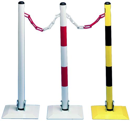 POTEAU SUR SOCLE METAL BLANC