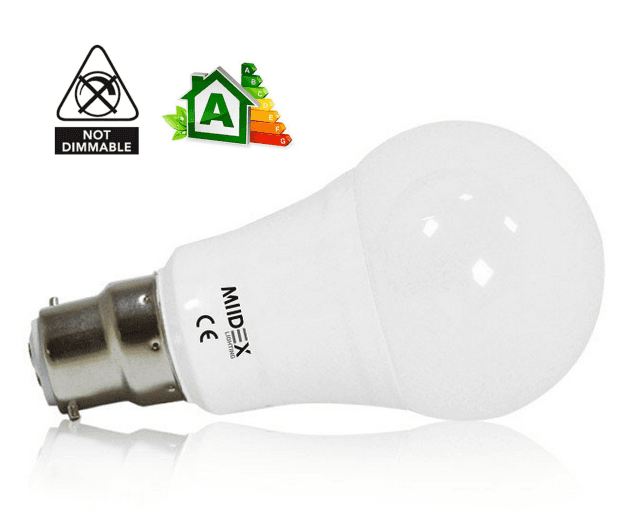 AMPOULE LED 230V STANDARD Type BULB Culot B22 - FINITION DEPOLIE - NON DIMMABLE
