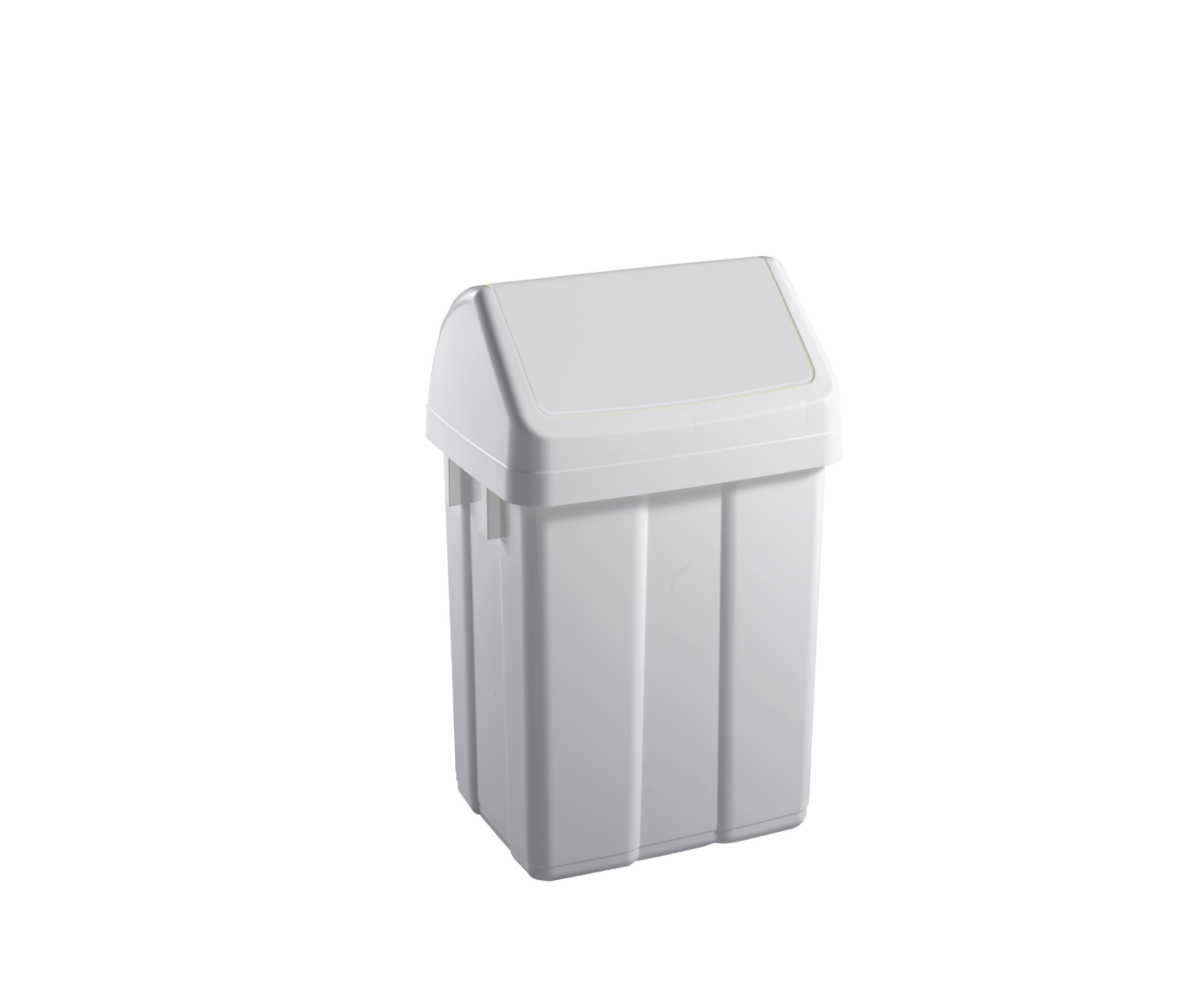 POUBELLE A COUVERCLE BASCULANT CORPS BLANC/COUVERCLE BLANC