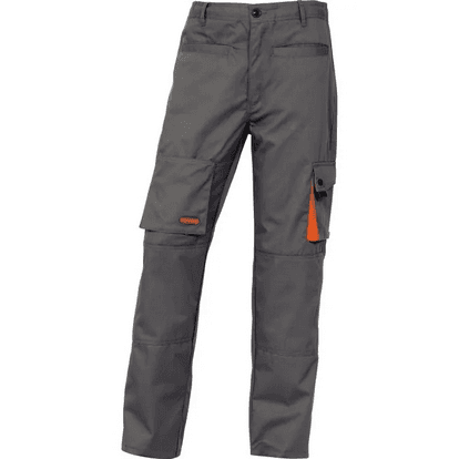 PANTALON 8 POCHES GRIS/ORANGE