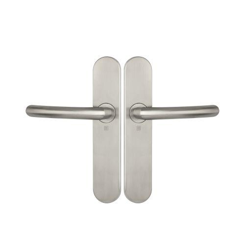 Ensemble double bequille sur plaque JADE série 1094 - bec de cane - inox brossé