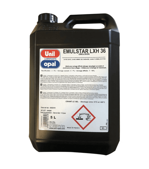 Huile de coupe soluble EMULSTAR LXH 36 bidon 5L - UNIL OPAL