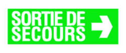 PANNEAU EVACUATION 330 X 120 SORTIE DE SECOURS