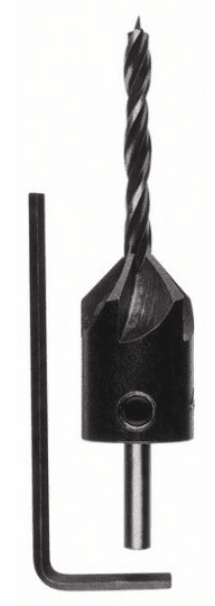 Mèche hélicoïdale à bois avec fraise à lamer 90°