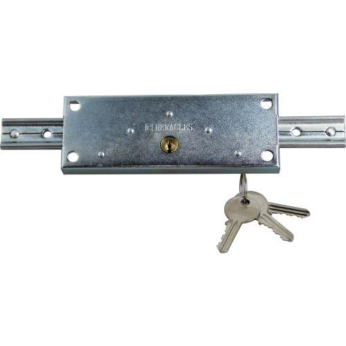 HERACLES I-521100KA serrure de rideau métallique à cylindre rond 155 x 55 mm gra