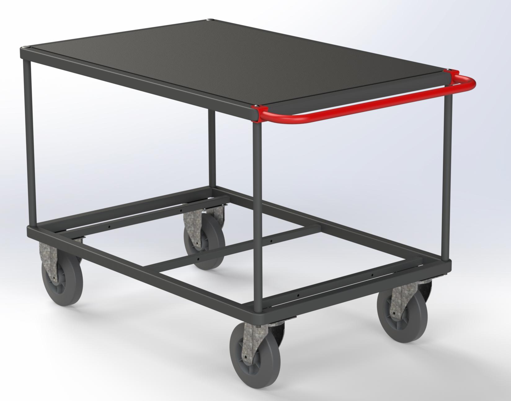 SERVANTE 1 PLATEAU BOIS + CAOUTCHOUC 650 KG