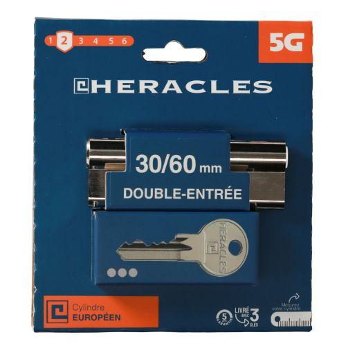 HERACLES ZL-C100011 cylindre à double entrée 5 goupilles 5G 30 x 40 mm laiton ni