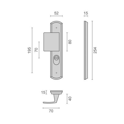 Ensemble de sécurité poignée palière First argent SALOME SECURITE