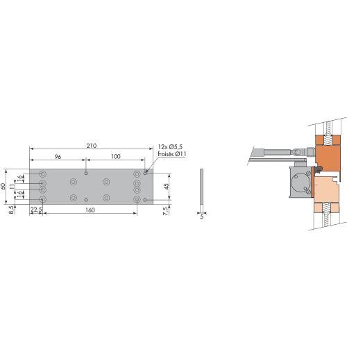 HERACLES G-HRA209701 plaque de montage argent DIN 209701