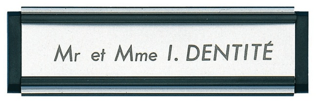 PLAQUE IDENTITE DECOR ARGENT