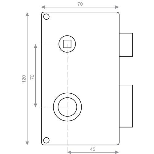 HERACLES J/121100-56-1AFB serrure monopoint en applique vertical à fouillot cyli