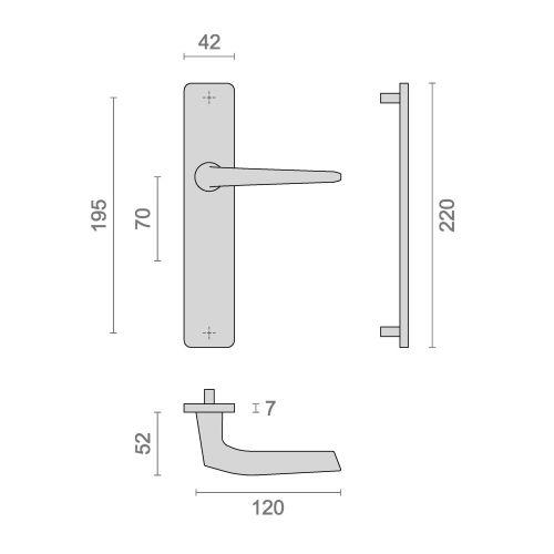 Ensemble sur plaque type bec de cane champagne HIONNA