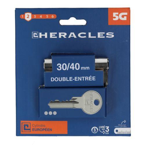 HERACLES ZL-C100011 cylindre à double entrée 5 goupilles 5G 30 x 40 mm laiton ni