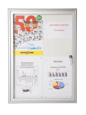 VITRINE D'AFFICHAGE INTERIEUR ALU ANODISE