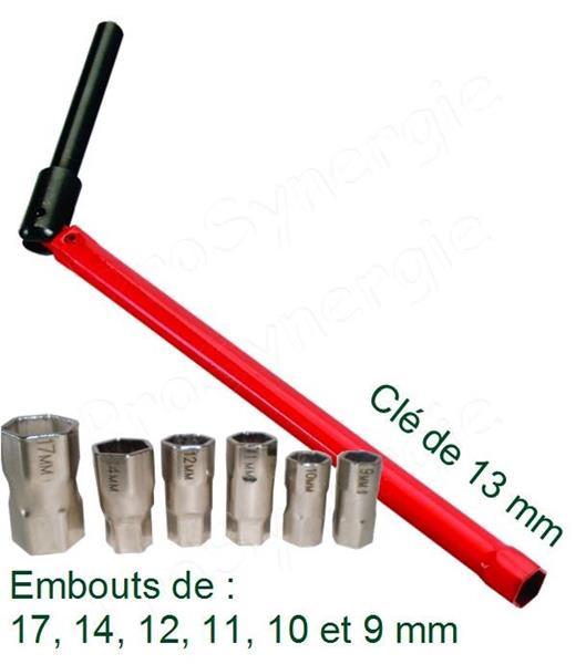 CLE ECROU ROBINET + 6 EMBOUTS