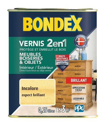 BONDEX VERNIS 2 EN 1 BRILLANT