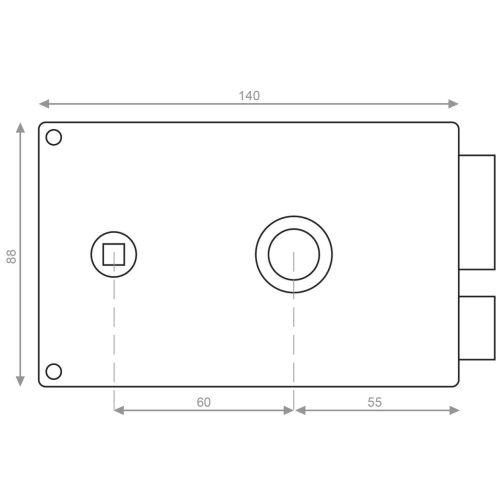 HERACLES J/120400-56-1AFB serrure monopoint en applique horizontal à fouillot cy